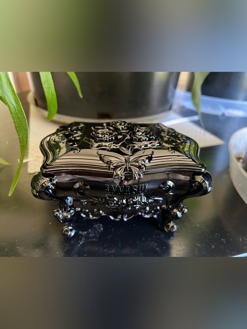 Anna Sui vintage jewelry box with headband scrunchie